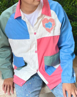 เจ็คเก็ต วินเทจ สีพาสเทล Unisex ใส่ได้ทั้งชายและหญิง(Oversize)