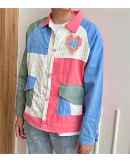 เจ็คเก็ต วินเทจ สีพาสเทล Unisex ใส่ได้ทั้งชายและหญิง(Oversize)